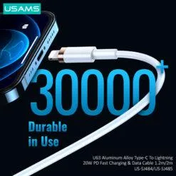 Alternative view of USAMS 1.2m Type C to Lightening 20W Quick Charging Cable PD Data US-SJ484