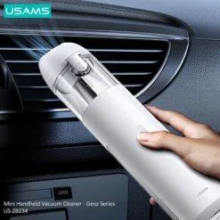 USAMS Portable Mini Handheld Car Vacuum Cleaner Strong Suction Auto Wireless Vacuum Cleaner White US-ZB234