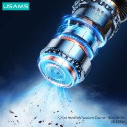 USAMS Portable Mini Handheld Car Vacuum Cleaner Strong Suction Auto Wireless Vacuum Cleaner US-ZB234 11 USAMS Portable Mini Handheld Car Vacuum Cleaner Strong Suction Auto Wireless Vacuum Cleaner US-ZB234 - Image 4