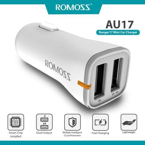 ROMOSS AU17 Ranger 17 Mini Car Charger 17W 2.4A with 2 Charging Ports