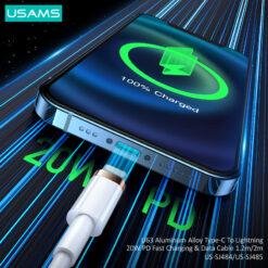 Alternative view of USAMS 2m Type C to Lightening 20W Quick Charging Cable PD Data US-SJ485