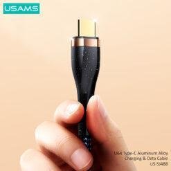 USAMS U64 Aluminum Alloy Lightening Charging & Data Cable Braided 1.2M with Gold Plated Joints US-SJ487 - Image 4