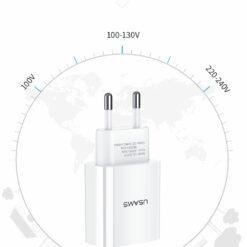 USAMS T18 USB Travel Charger Universal Single USB Fast Charger 10 USAMS T18 USB Travel Charger Universal Single USB Fast Charger - Image 3