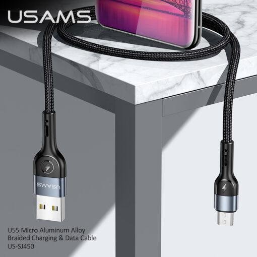 USAMS U55 Type-C Aluminum Alloy Braided Fast Charging & Data Cable 1M US-SJ449