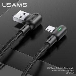 USAMS U57 RGB Dual Right Angle Gaming Micro USB Data Cable for Android Nylon Braided 1.2M US-SJ458 15 USAMS U57 RGB Dual Right Angle Gaming Micro USB Data Cable for Android Nylon Braided 1.2M US-SJ458 - Image 8