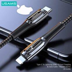 USAMS Raydan Series Type-C To Lightning 20W PD Fast Charging & Data Cable 1.2M US-SJ496 - Image 3