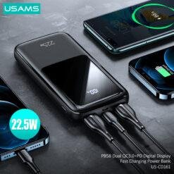 Alternative view of USAMS PB58 10000mAh 22.5W Dual QC3.0 PD LED Digital Fast Charging Power Banks US-CD161