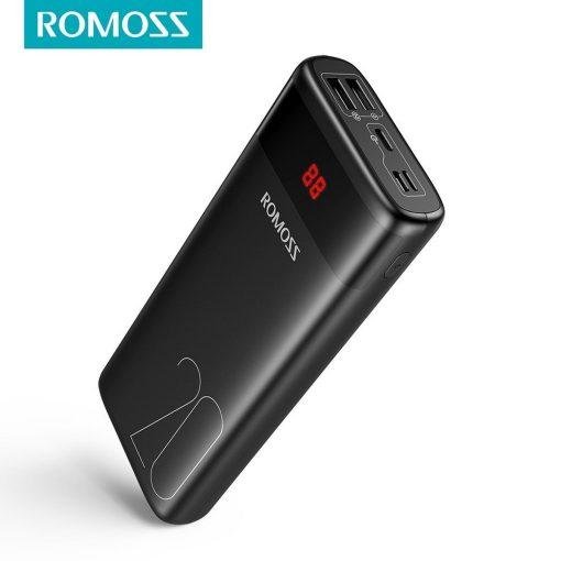 ROMOSS Ares 20 20000mAh Power Bank USB Type C Portable Charger External Battery 5V 2.1A With LED Display