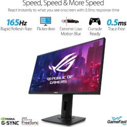 ASUS VG258QR 24.5 inch 165Hz 0.5ms Gaming Monitor Full HD G-SYNC Compatible, FreeSync Premium 5 ASUS VG258QR 24.5 inch 165Hz 0.5ms Gaming Monitor Full HD G-SYNC Compatible, FreeSync Premium - Image 3