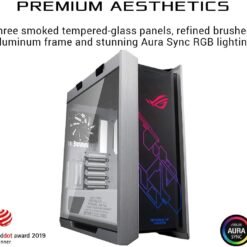 Alternative view of ASUS ROG Strix Helios White Edition RGB ATX/EATX Mid-Tower Gaming Case with Tempered Glass GPU Braces, 420mm Radiator Support