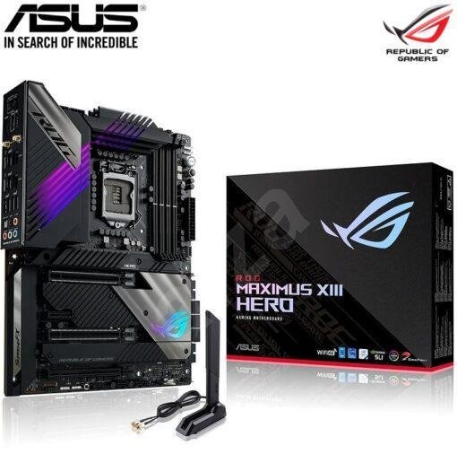 ASUS ROG MaximusXIII Hero (WiFi 6E) Z590 LGA 1200 (Intel 11th/10th Gen) ATX Gaming Motherboard (PCIe 4.0, 14+2 Power Stages, DDR4 5333+, Dual 2.5Gb LAN