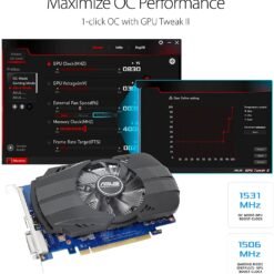 Alternative view of ASUS Phoenix GeForce® GT 1030 OC Edition 2GB GDDR5 Graphic Card best for compact PC build and home entertainment