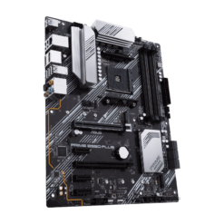 Alternative view of ASUS PRIME B550-PLUS AMD B550 (Ryzen AM4) ATX motherboard with dual M.2, PCIe 4.0, 1 Gb Ethernet, DisplayPort/HDMI, SATA 6 Gbps, USB 3.2 Gen 2 Type-A and Type-C