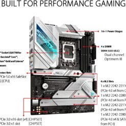 ASUS ROG STRIX Z690-A GAMING WIFI D4 Intel®Z690 LGA 1700 ATX Motherboard with PCIe®5.0, 16+1 DrMos, Two-Way AI Noise Cancelation, AI Overclocking 11 ASUS ROG STRIX Z690-A GAMING WIFI D4 Intel®Z690 LGA 1700 ATX Motherboard with PCIe®5.0, 16+1 DrMos, Two-Way AI Noise Cancelation, AI Overclocking - Image 5