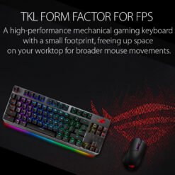 ASUS ROG Strix Scope TKL Gaming Keyboard Wired Mechanical RGB for FPS Games with Cherry Mx Red Switches, Aluminum Frame X802 9 ASUS ROG Strix Scope TKL Gaming Keyboard Wired Mechanical RGB for FPS Games with Cherry Mx Red Switches, Aluminum Frame X802 - Image 5