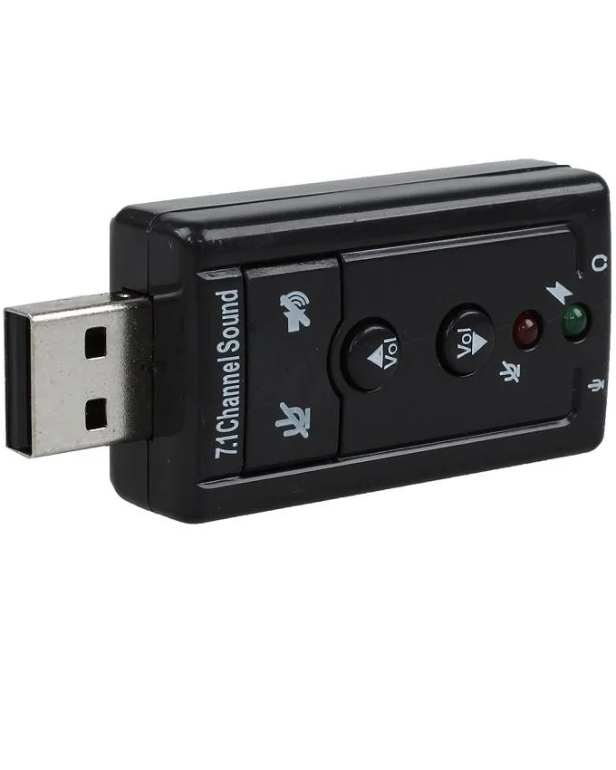 USB Sound Card 7.1 - Black - Image 3