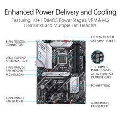 ASUS PRIME Z590-A Intel® Z590 (LGA 1200) ATX motherboard with PCIe® 4.0, three M.2 slots, 16 DrMOS power stages, HDMI®, DisplayPort™, SATA 6 Gbps 12 ASUS PRIME Z590-A Intel® Z590 (LGA 1200) ATX motherboard with PCIe® 4.0, three M.2 slots, 16 DrMOS power stages, HDMI®, DisplayPort™, SATA 6 Gbps - Image 5