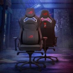 Alternative view of ASUS ROG Chariot Core Gaming Chair in Racing-Car Style, Featuring an Adjustable High-Density Foam Headrest, Memory-Foam Lumbar Support, 4D Armrests
