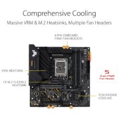 ASUS TUF GAMING B660M-PLUS WIFI D4 Intel® B660 (LGA 1700) mATX Motherboard, 10+1 DrMOS Power stages , PCIe 5.0 support, DDR4 5333 (OC) 8 ASUS TUF GAMING B660M-PLUS WIFI D4 Intel® B660 (LGA 1700) mATX Motherboard, 10+1 DrMOS Power stages , PCIe 5.0 support, DDR4 5333 (OC) - Image 4