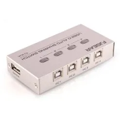 FJGEAR 4 Ports Printer Auto Sharing Switch USB 2.0 - Silver