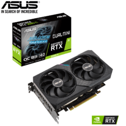 ASUS DUAL GeForce RTX™ 3060 Ti MINI OC Edition 8GB GDDR6 Graphic Card with Compact Size and Two Powerful Axial-tech Fans
