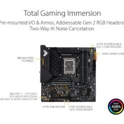 Alternative view of ASUS TUF GAMING B660M-PLUS WIFI D4 Intel® B660 (LGA 1700) mATX Motherboard, 10+1 DrMOS Power stages , PCIe 5.0 support, DDR4 5333 (OC)