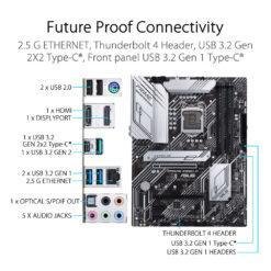 ASUS PRIME Z590-A Intel® Z590 (LGA 1200) ATX motherboard with PCIe® 4.0, three M.2 slots, 16 DrMOS power stages, HDMI®, DisplayPort™, SATA 6 Gbps 14 ASUS PRIME Z590-A Intel® Z590 (LGA 1200) ATX motherboard with PCIe® 4.0, three M.2 slots, 16 DrMOS power stages, HDMI®, DisplayPort™, SATA 6 Gbps - Image 7