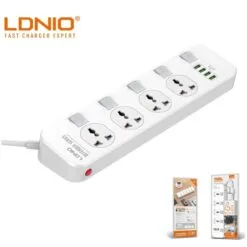 Alternative view of LDNIO 10A 2500W Electrical Socket Switch Plug 4USB Smart Extension Multifunction SC4408