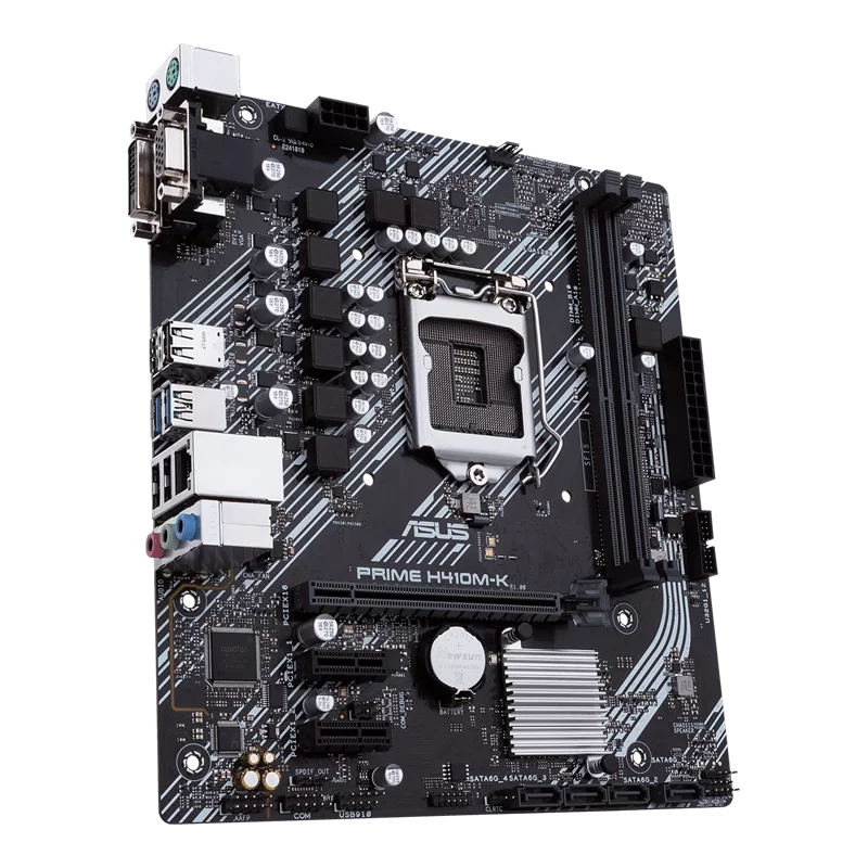 ASUS PRIME H410M-K Intel® H410 (LGA 1200) mic-ATX motherboard with DDR4 support, DVI, D-Sub, USB 3.2 Gen 1 ports, SATA 6 Gbps, COM header 4 ASUS PRIME H410M-K Intel® H410 (LGA 1200) mic-ATX motherboard with DDR4 support, DVI, D-Sub, USB 3.2 Gen 1 ports, SATA 6 Gbps, COM header - Image 4