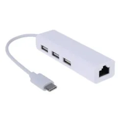 Type-C to RJ45 Lan and 3 Ports USB 2.0 Adapter
