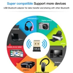 Alternative view of USB Bluetooth 5.0 Adapter Transmitter Audio Receiver Bluetooth Dongle USB Wireless Adapter for Computer PC Laptop