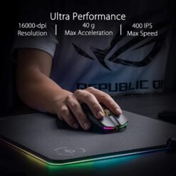 Alternative view of ASUS ROG Chakram RGB Wireless Gaming Mouse with Qi Charging, Programmable Joystick, Tri-Mode Connectivity (Wired/2.4ghz/Bluetooth) 16000 Dpi P704
