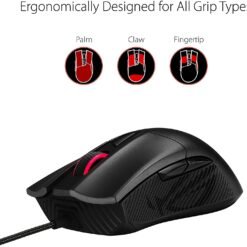 Alternative view of ASUS P507 ROG Gladius II Core Lightweight Ergonomic Wired Optical Gaming Mouse with 6200-Dpi Sensor, ROG-exclusive switch-socket design and Aura Sync lighting