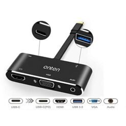 Onten 9573S 5 in 1 USB Type-C Hub with 4K HDMI, VGA, Audio, USB 3.0 and USB-C PD Delivery forMacBook, Notebooks and Mobile Phones 7 Onten 9573S 5 in 1 USB Type-C Hub with 4K HDMI, VGA, Audio, USB 3.0 and USB-C PD Delivery forMacBook, Notebooks and Mobile Phones - Image 4