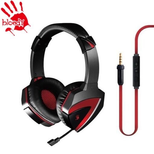 a4tech Bloody G500 Gaming Headset 3.5mm Stereo Jack Black and Red for Mobile, Pc Aux devices