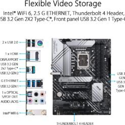 ASUS PRIME Z690-P WiFi D4 Intel® Z690 (LGA 1700) ATX Motherboard with PCIe® 5.0, three M.2 slots, 14+1 DrMOS, DDR4, HDMI®, DisplayPort™, Intel® WiFi 6 10 ASUS PRIME Z690-P WiFi D4 Intel® Z690 (LGA 1700) ATX Motherboard with PCIe® 5.0, three M.2 slots, 14+1 DrMOS, DDR4, HDMI®, DisplayPort™, Intel® WiFi 6 - Image 4