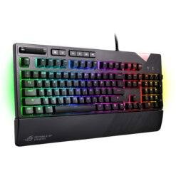 Alternative view of ASUS ROG Strix Flare RGB Mechanical Gaming Keyboard with Cherry MX Red Switches, customizable illuminated badge and dedicated media keys for gaming