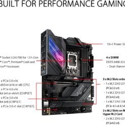 ASUS ROG STRIX Z690-E GAMING WIFI Intel® Z690 LGA 1700 ATX Motherboard with PCIe® 5.0, 18+1 power stages, DDR5 10 ASUS ROG STRIX Z690-E GAMING WIFI Intel® Z690 LGA 1700 ATX Motherboard with PCIe® 5.0, 18+1 power stages, DDR5 - Image 5