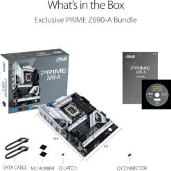 ASUS PRIME Z690-A Intel® Z690 (LGA 1700) 12th GEN ATX Motherboard with PCIe® 5.0, four M.2 slots, 16+1 DrMOS power stages, DDR5, HDMI®, DisplayPort™ 9 ASUS PRIME Z690-A Intel® Z690 (LGA 1700) 12th GEN ATX Motherboard with PCIe® 5.0, four M.2 slots, 16+1 DrMOS power stages, DDR5, HDMI®, DisplayPort™ - Image 3