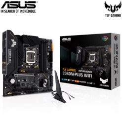 ASUS TUF GAMING B560-PLUS WIFI Intel® B560 (LGA 1200) mATX motherboard with PCIe 4.0, two M.2 slots, 8+1 Power stages, Realtek 2.5Gb Ethernet, Intel® Wi-Fi 6