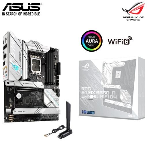 ASUS ROG STRIX B660-A GAMING WIFI D4 Intel® B660 LGA 1700 ATX Motherboard with PCIe® 5.0, 12+1 Power Stages