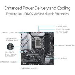 ASUS PRIME Z690M-PLUS D4 Intel® Z690 (LGA 1700) mATX Motherboard with PCIe® 5.0, three M.2 slots, 10+1 DrMOS, DDR4, HDMI®, DisplayPort™, Intel® 1 Gb Ethernet 11 ASUS PRIME Z690M-PLUS D4 Intel® Z690 (LGA 1700) mATX Motherboard with PCIe® 5.0, three M.2 slots, 10+1 DrMOS, DDR4, HDMI®, DisplayPort™, Intel® 1 Gb Ethernet - Image 6