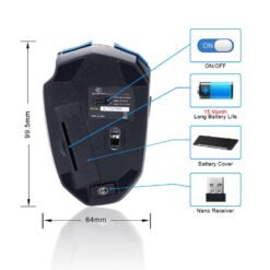 GoFreeTech M009 Wireless Mouse Optical Mice 5 Adjustable DPI Levels, 6 Buttons - Image 5