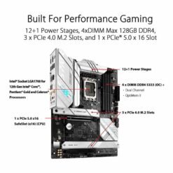 ASUS ROG STRIX B660-A GAMING WIFI D4 Intel® B660 LGA 1700 ATX Motherboard with PCIe® 5.0, 12+1 Power Stages - Image 4