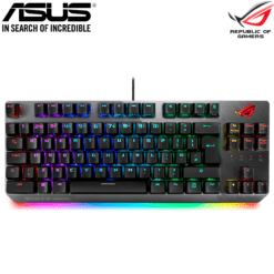 Alternative view of ASUS ROG Strix Scope TKL Gaming Keyboard Wired Mechanical RGB for FPS Games with Cherry Mx Red Switches, Aluminum Frame X802