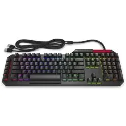 Alternative view of Omen by HP Sequencer RGB Mechanical Optical Gaming Keyboard 10X Faster Blue Switch Volume Roller Bar Anti Ghosting