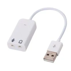 External USB Audio Sound Card Adapter 7.1 Virtual Channel - White