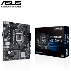 ASUS PRIME H510M-K Intel® H510 (LGA 1200) micro ATX Motherboard with PCIe 4.0, 32Gbps M.2 slot, Intel® 1 Gb Ethernet, HDMI, D-Sub, USB 3.2 Gen 1 Type-A