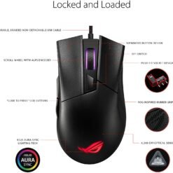 ASUS P507 ROG Gladius II Core Lightweight Ergonomic Wired Optical Gaming Mouse with 6200-Dpi Sensor, ROG-exclusive switch-socket design and Aura Sync lighting 13 ASUS P507 ROG Gladius II Core Lightweight Ergonomic Wired Optical Gaming Mouse with 6200-Dpi Sensor, ROG-exclusive switch-socket design and Aura Sync lighting - Image 6