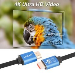 Alternative view of U-SAN 4K UHD HDMI 2.0 Cable with Full Metal Connectors Support 4K@60Hz Dolby & ARC, 18Gbps High Speed 1.5M, 3M, 5M, 10M, 15M, 20M